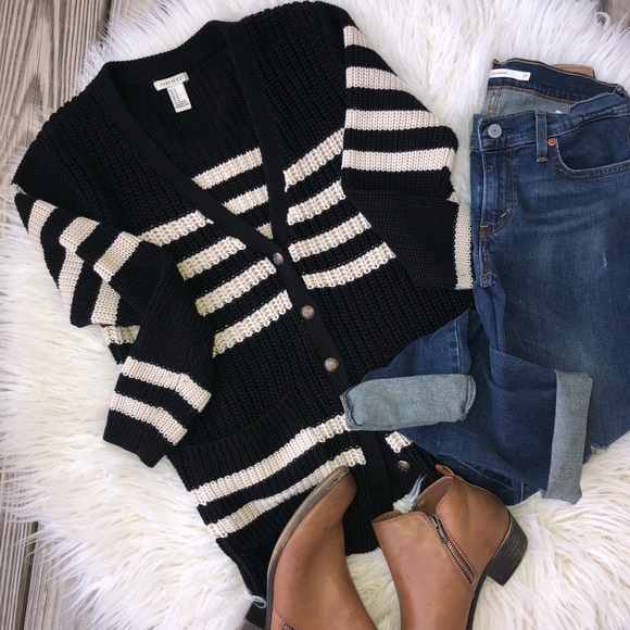 Forever 21 Sweaters - {F21} Black Knit Heritage Cardigan